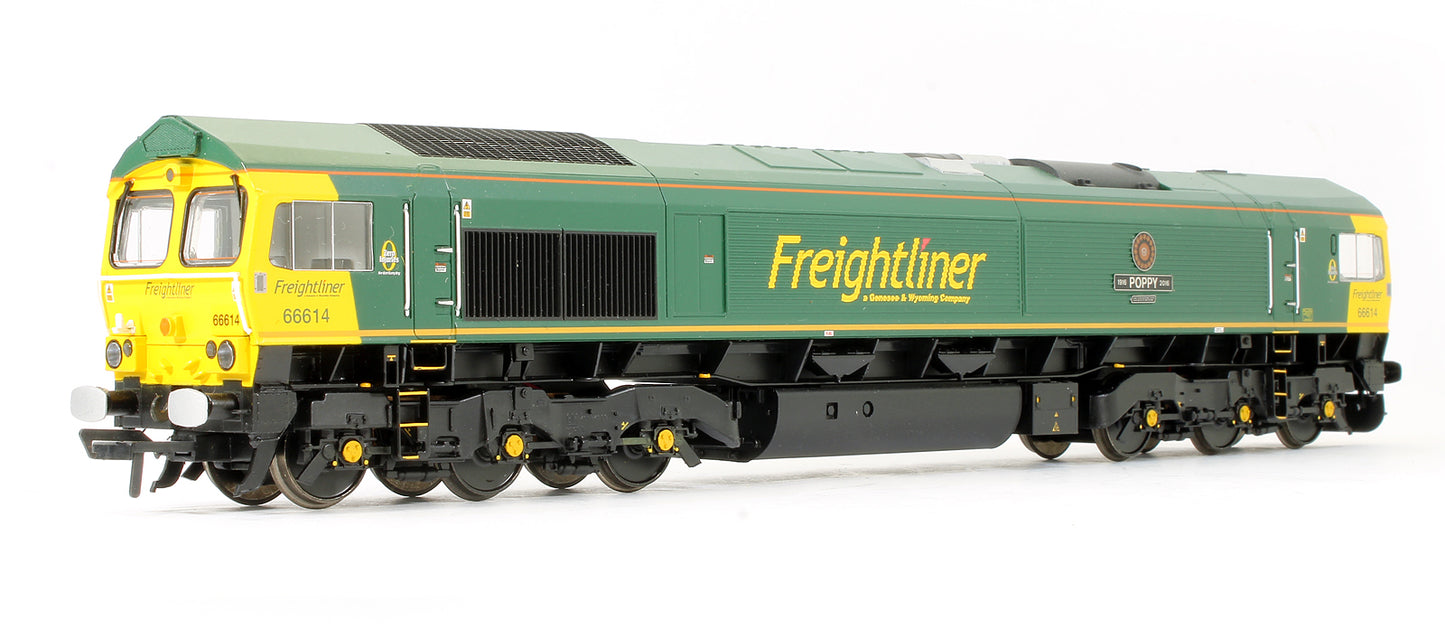 Pre-Owned Class 66 614 'Poppy' Freightliner Diesel Locomotive (Exclusive Edition) - DCC Sound - EM GAUGE