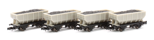 Pre-Owned 21t Hopper Plain Grey Wagon Set (4)