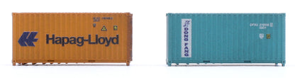20ft Container Set (2) Hapag-Lloyd/Dong Fang - Weathered
