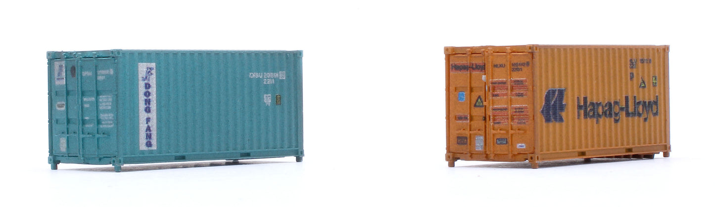 20ft Container Set (2) Hapag-Lloyd/Dong Fang - Weathered