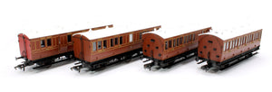 Pre-Owned LBSCR Umber (4BT, 6CL, 4T, 6BT) Pack of 4 Coaches