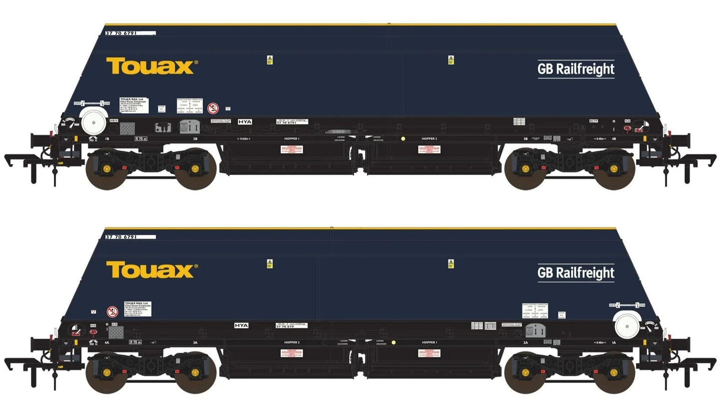 Cutdown HYA -  Blue/Black with Touax/GB Railfreight branding  (Pack 3)