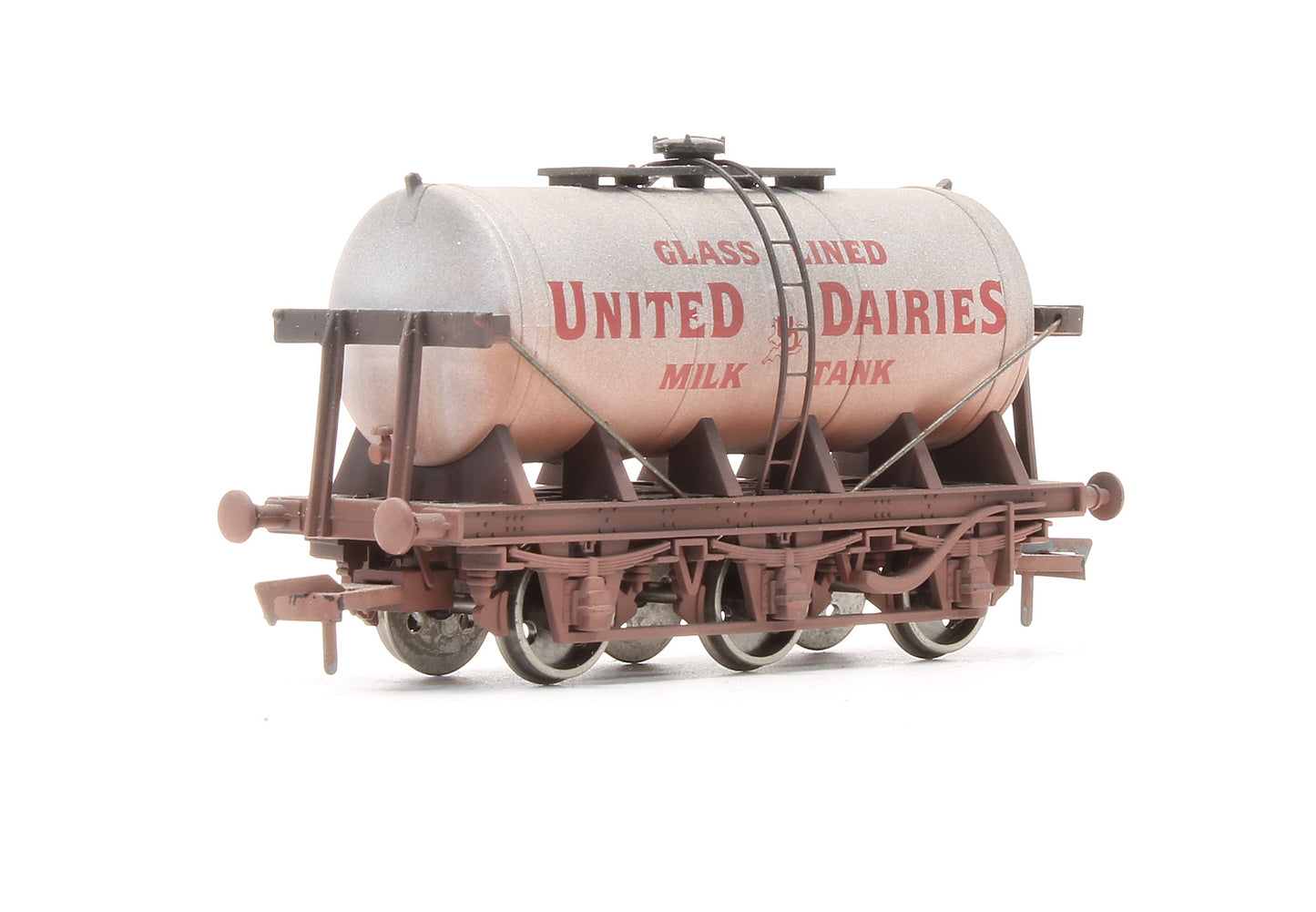 Pre-Owned 6 Milk Tank Wagon 'United Dairies' - Weathered