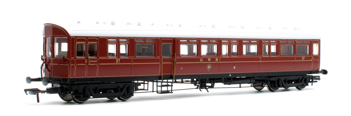 Auto Coach Dapol 4P-004-001S Autocoach GWR 37 Lined Crimson Lake - DCC – Rails