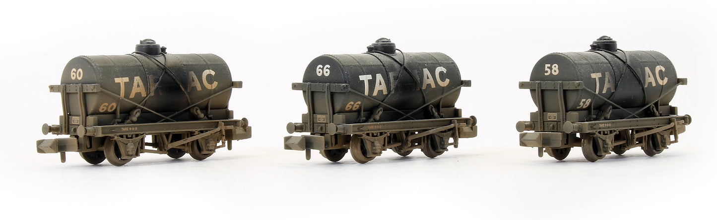 Pre-Owned Set Of 3 - 14t Tank Wagons 'Tarmac' (Weathered)