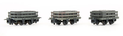 Pre-Owned 393-075 4 Wheel Slate Wagon (Pack of 3) Grey livery with Slate Load - Weathered