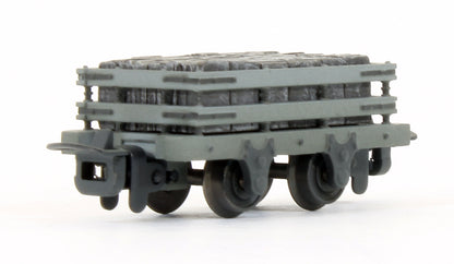 Pre-Owned 393-075 4 Wheel Slate Wagon (Pack of 3) Grey livery with Slate Load - Weathered
