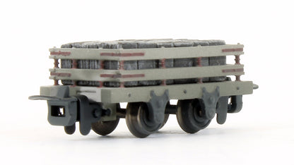 Pre-Owned 393-075 4 Wheel Slate Wagon (Pack of 3) Grey livery with Slate Load - Weathered