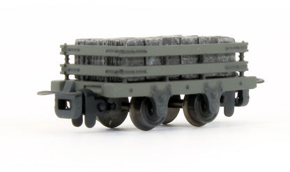 Pre-Owned 393-075 4 Wheel Slate Wagon (Pack of 3) Grey livery with Slate Load - Weathered
