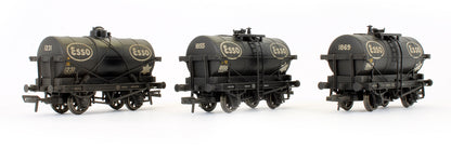 37-666B Pre-Owned Set Of 3 'Esso' Black 14 Ton Tank Wagons (Weathered)
