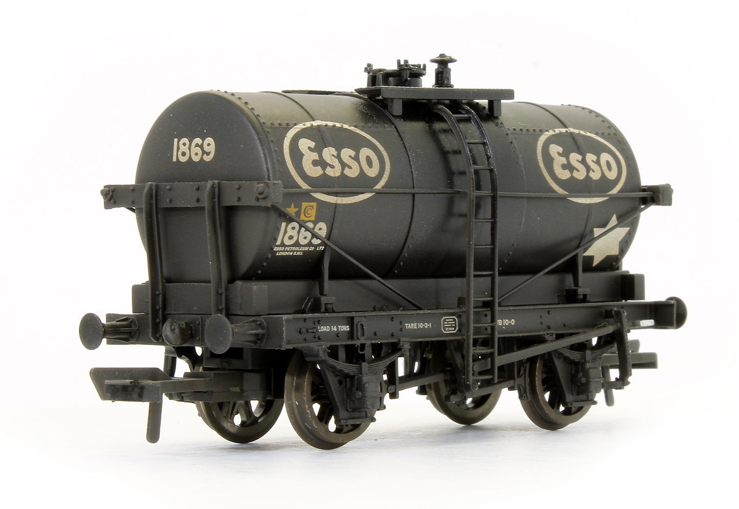 37-666B Pre-Owned Set Of 3 'Esso' Black 14 Ton Tank Wagons (Weathered)
