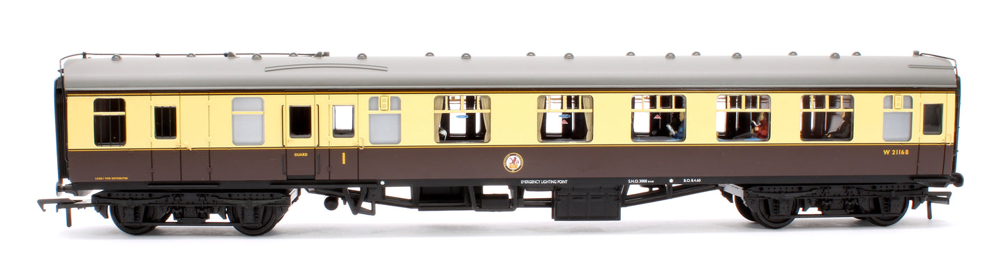 BR Mk1 BCK Brake Composite Corridor BR (WR) Chocolate & Cream W21168 - Fitted Passengers