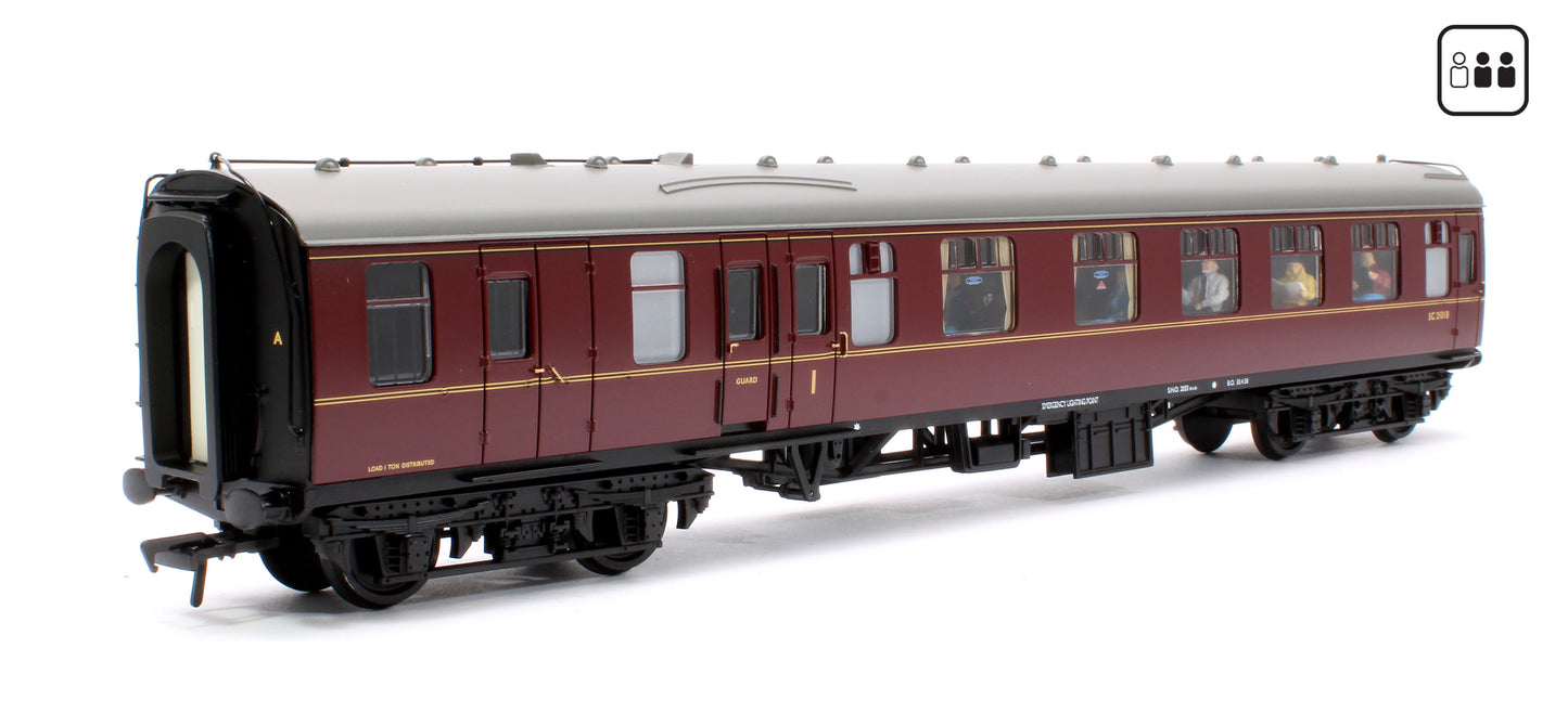 BR Mk1 BCK Brake Composite Corridor BR Maroon SC21018 - Fitted Passengers