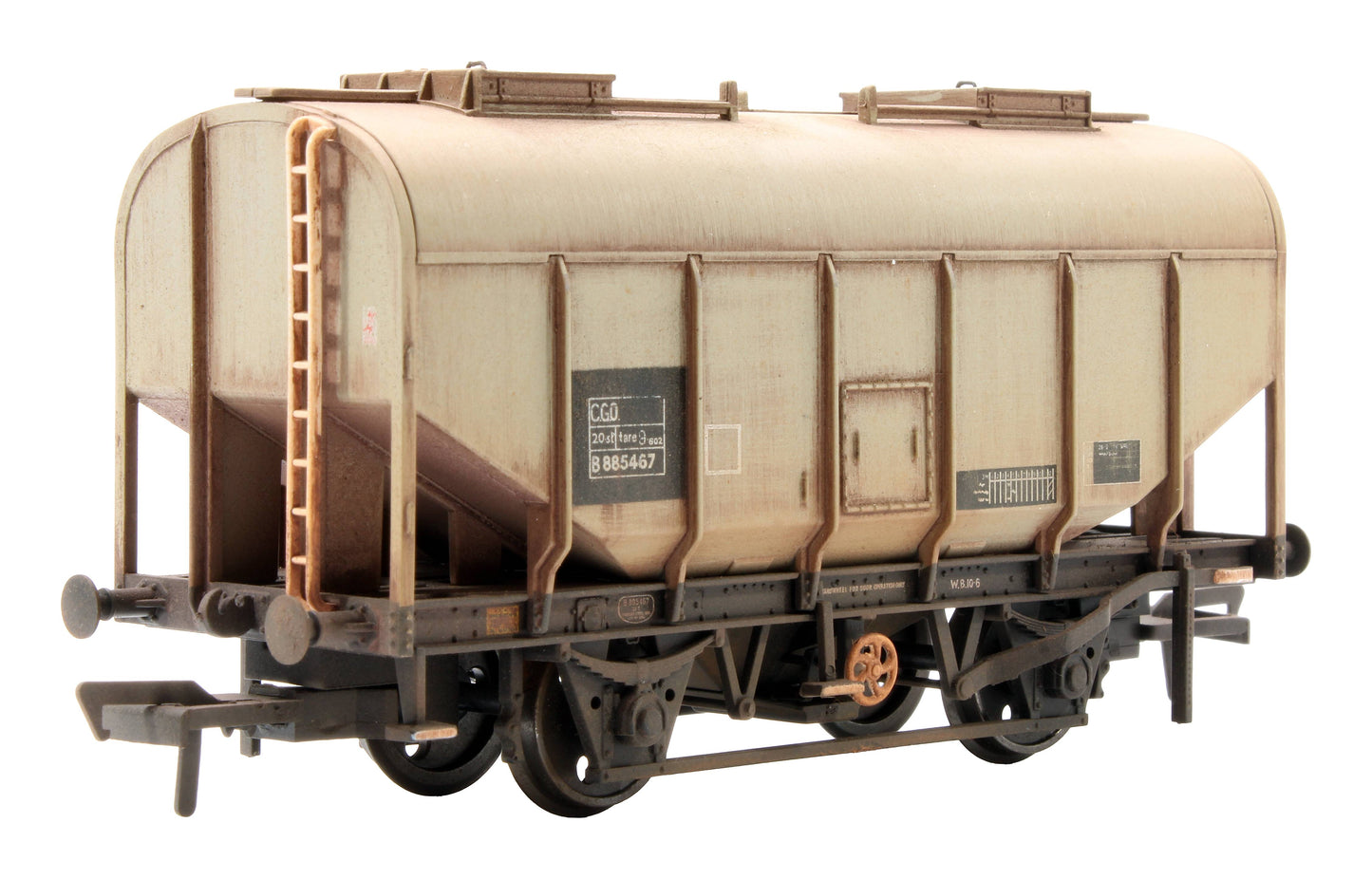 Pre-Owned 21 Ton Grain Hopper BR Grey (TOPS) 'B885467' - Custom Weathered