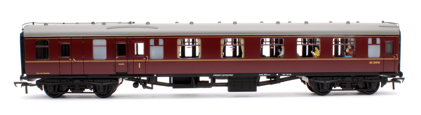 BR Mk1 BCK Brake Composite Corridor BR Maroon SC21018 - Fitted Passengers