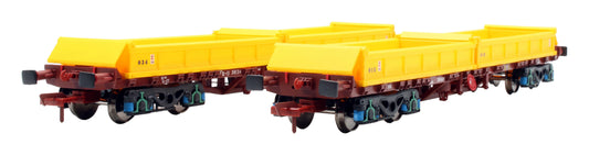 Pre-Owned IRM1072-C CIE / IR 42ft Bogie Flat Wagons with Spoil Boxes - Set of 2