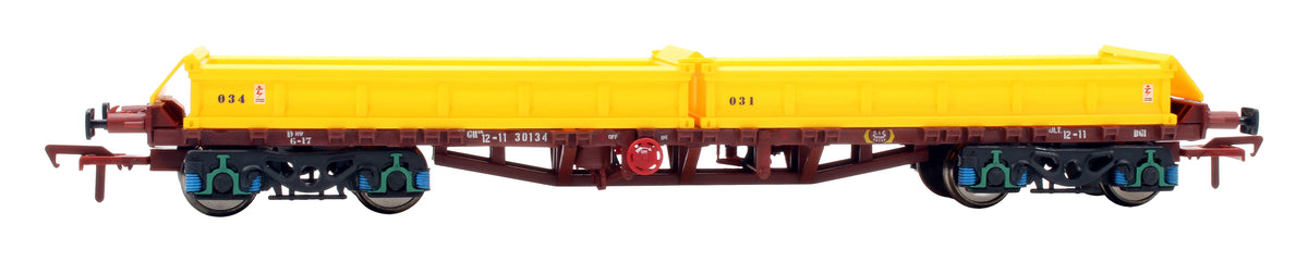 Pre-Owned IRM1072-C CIE / IR 42ft Bogie Flat Wagons with Spoil Boxes - Set of 2