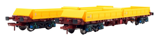 Pre-Owned IRM1070-A CIE / IR 42ft Bogie Flat Wagons with Spoil Boxes - Set of 2