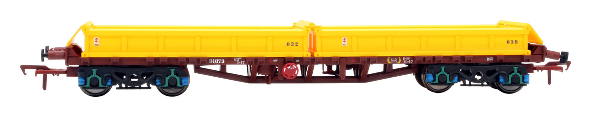 Pre-Owned IRM1070-A CIE / IR 42ft Bogie Flat Wagons with Spoil Boxes - Set of 2