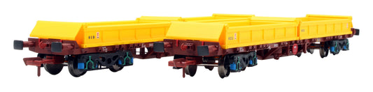 Pre-Owned IRM1071-B CIE / IR 42ft Bogie Flat Wagons with Spoil Boxes - Set of 2
