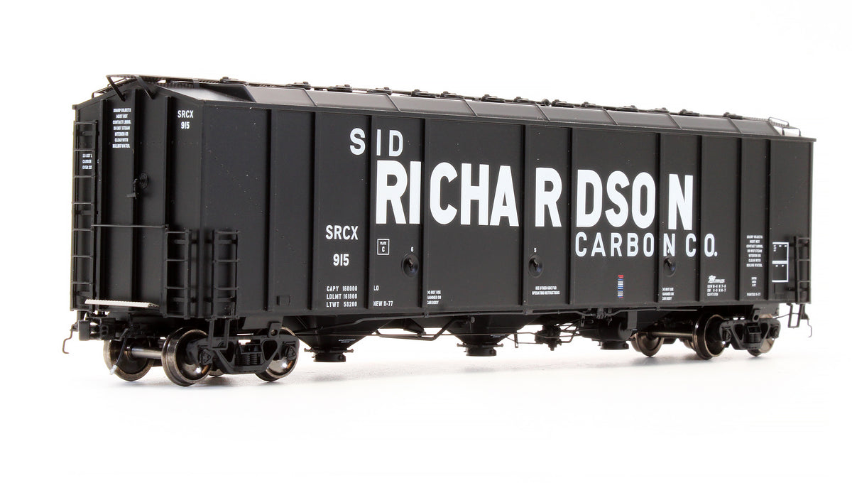 Pre-Owned SXT30317 Thrall 5750cf Carbon Black Covered Hopper (Late 70s Body 22 Hatch) Sid Richardson Co SRCX - Road #915