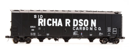 Pre-Owned SXT30317 Thrall 5750cf Carbon Black Covered Hopper (Late 70s Body 22 Hatch) Sid Richardson Co SRCX - Road #915