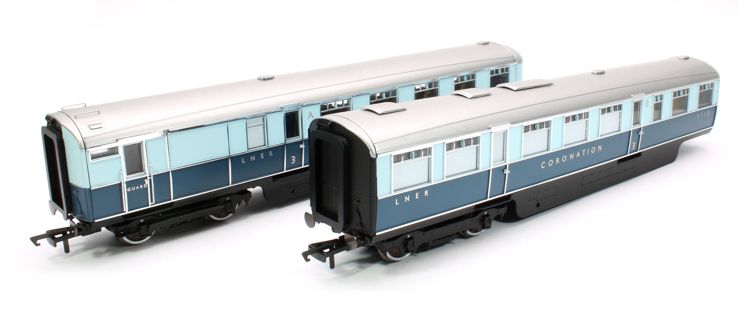 Coronation Brake Third & Kitchen Third Articulated LNER Coach Pack