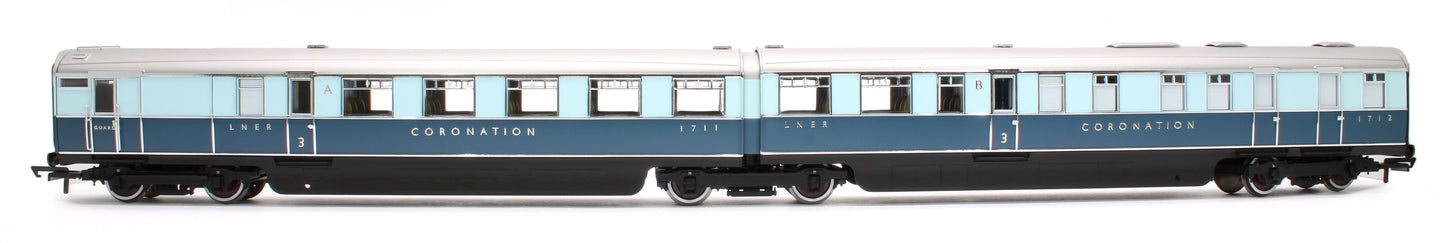 Coronation Brake Third & Kitchen Third Articulated LNER Coach Pack