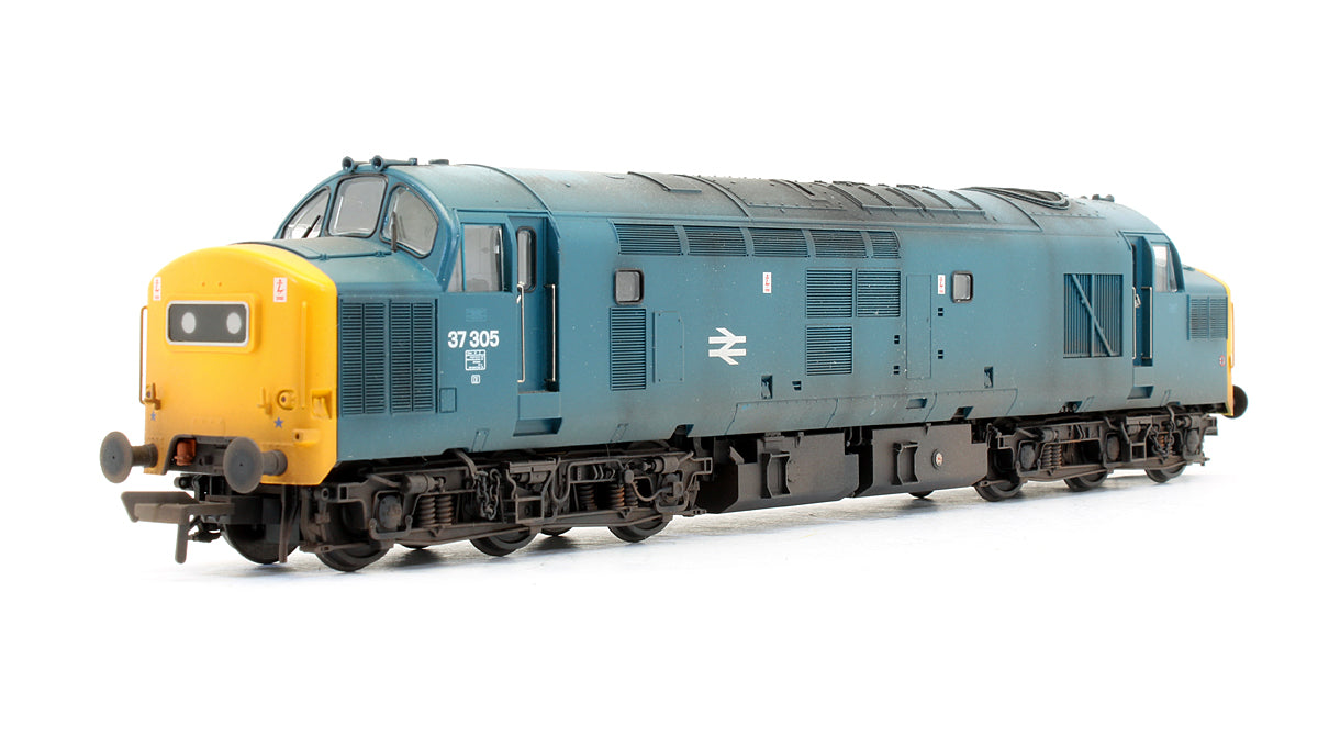 Pre-Owned Class 37/0 Centre Headcode 37305 BR Blue Diesel Locomotive - Custom Weathered - DCC Sound