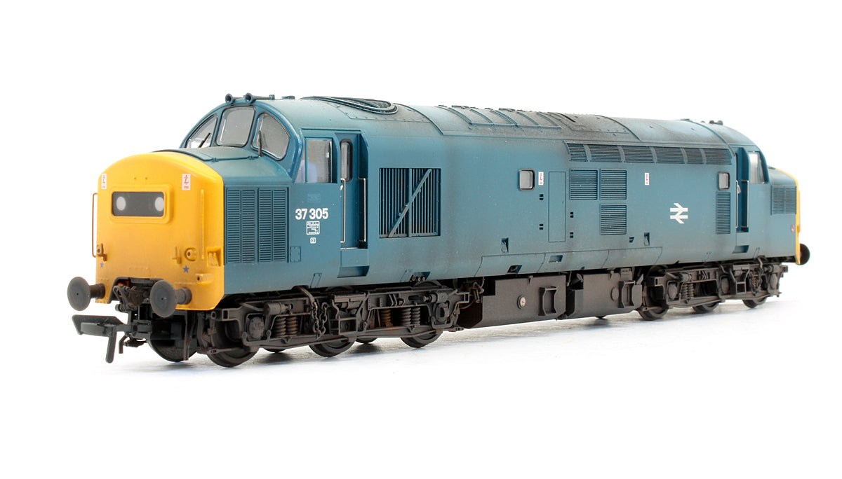 Pre-Owned Class 37/0 Centre Headcode 37305 BR Blue Diesel Locomotive - Custom Weathered - DCC Sound