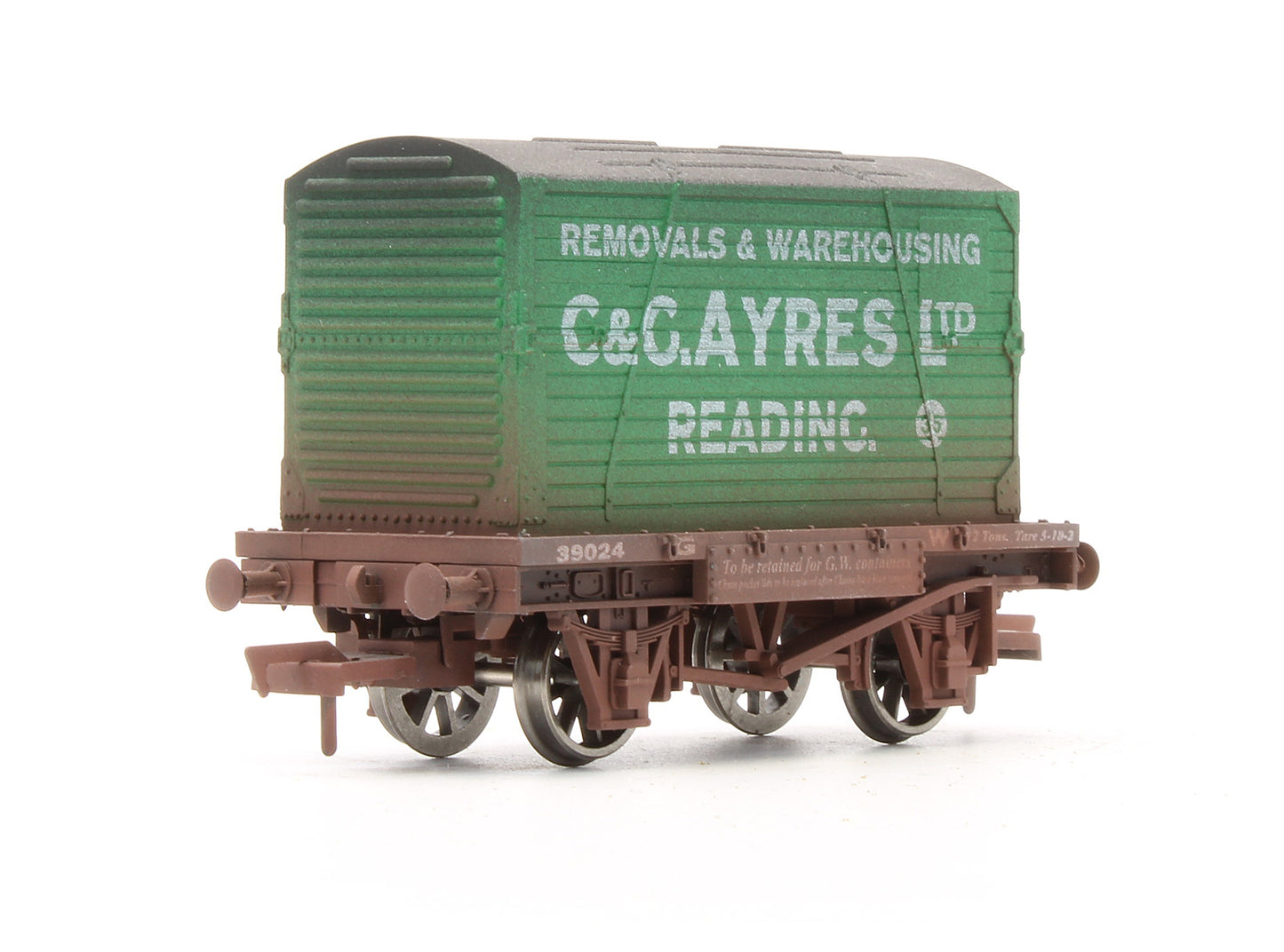 Pre-Owned 4F-037-105 C & G Ayres Conflat Wagon & Container No.39024 - Weathered
