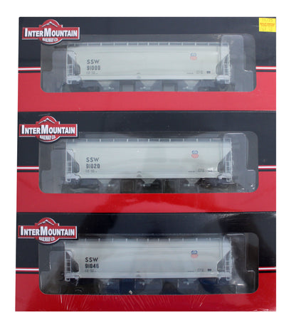 Pre-Owned Set Of 3 Union Pacific 'Super Set' St Louis Southwestern/ Cotton Belt 3 Bay 4650 Covered Hopper Wagons No.91000. 91020 & 91046