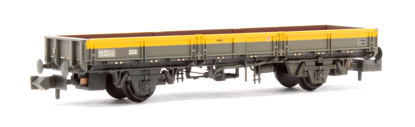 BR ZAA 'Pike' Open Wagon BR Engineers Grey & Yellow No.DC460019 - Weathered