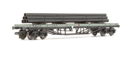 Pre-Owned 33-929 30T Bogie Bolster Wagon BR Grey With Pipes Load
