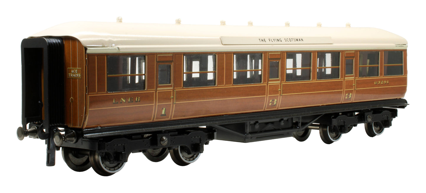 Pre-Owned LNER Teak 1st / 3rd Comp Coach '63291'