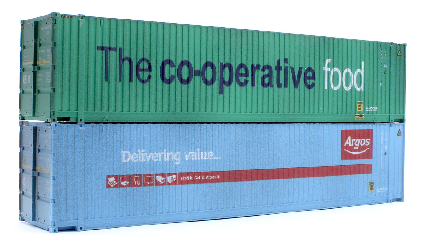 45 Ft high cube Container Argos WHMU 450011-7 & CO-OP 450063-1 - Weathered