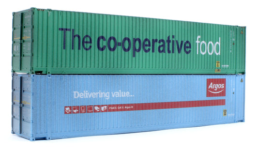 45 Ft high cube Container Argos WHMU 450011-7 & CO-OP 450063-1 - Weathered