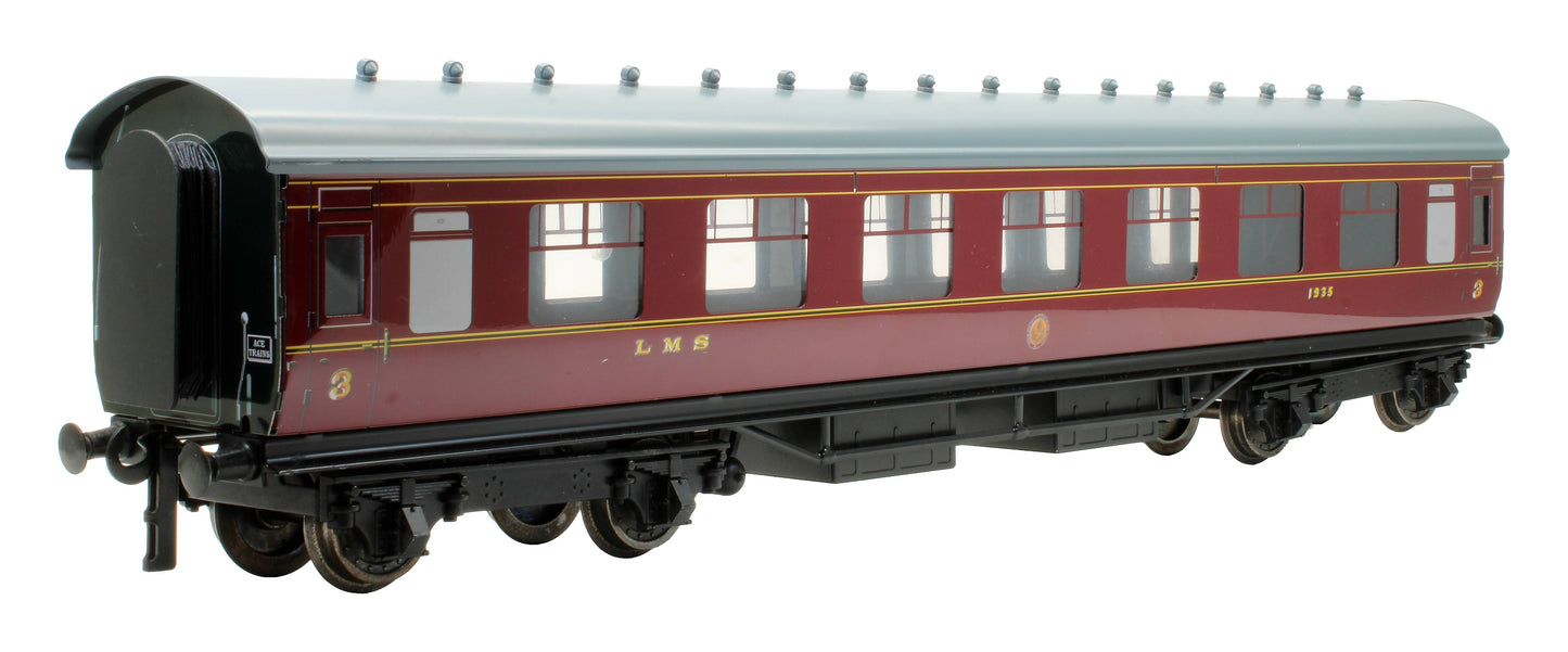 Pre-Owned LMS Crimson 3rd Class Coach '1935'