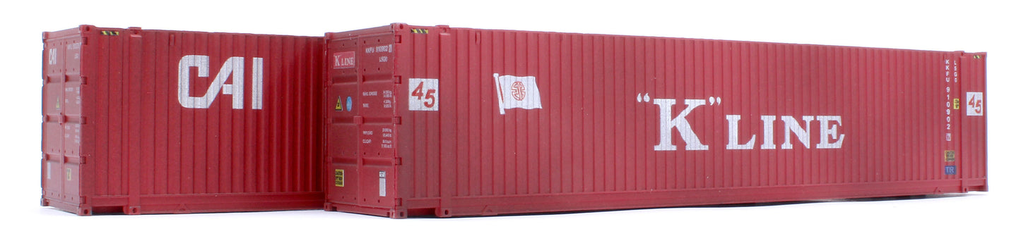 45ft High Cube Container K Line & Cai Twin Pack - Weathered