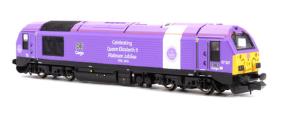 Class 67 DB Cargo 'Celebrating Queen Elizabeth II Platinum Jubilee' 67007 Diesel Locomotive - DCC Fitted