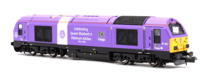 Class 67 DB Cargo 'Celebrating Queen Elizabeth II Platinum Jubilee' 67007 Diesel Locomotive