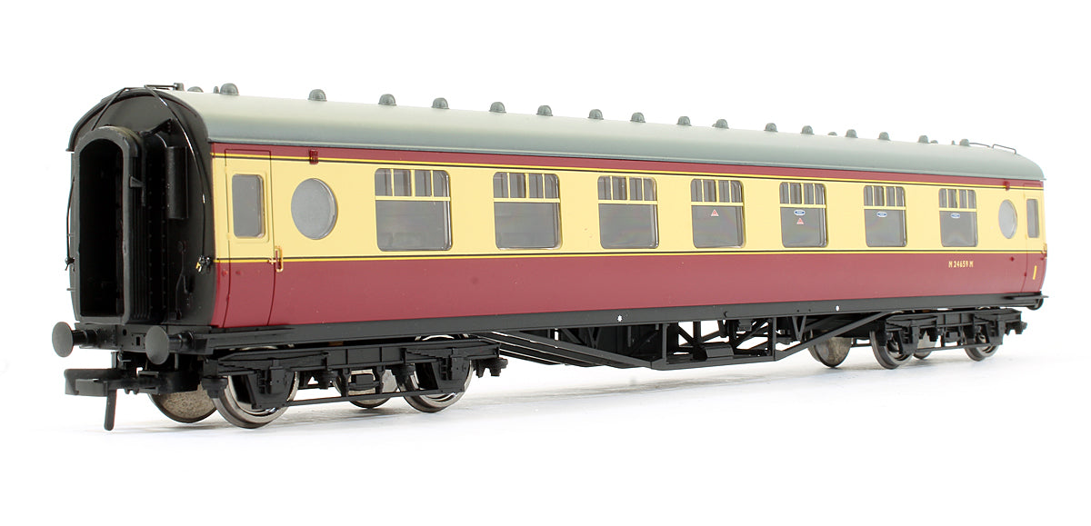 Pre-Owned LMS 60ft Porthole Coach Corridor Composite BR Crimson & Cream 'M 24659 M'