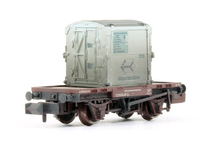 Pre-Owned 377-335 Set Of 3 BR Bauxite Conflat Wagons With Containers BR Light Blue (Weathered)