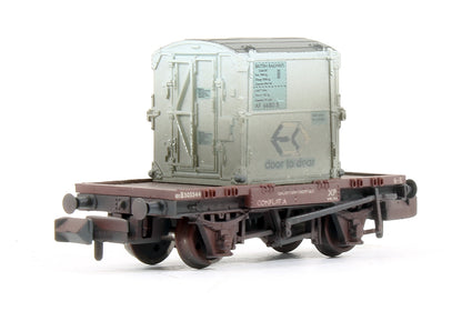 Pre-Owned 377-335 Set Of 3 BR Bauxite Conflat Wagons With Containers BR Light Blue (Weathered)