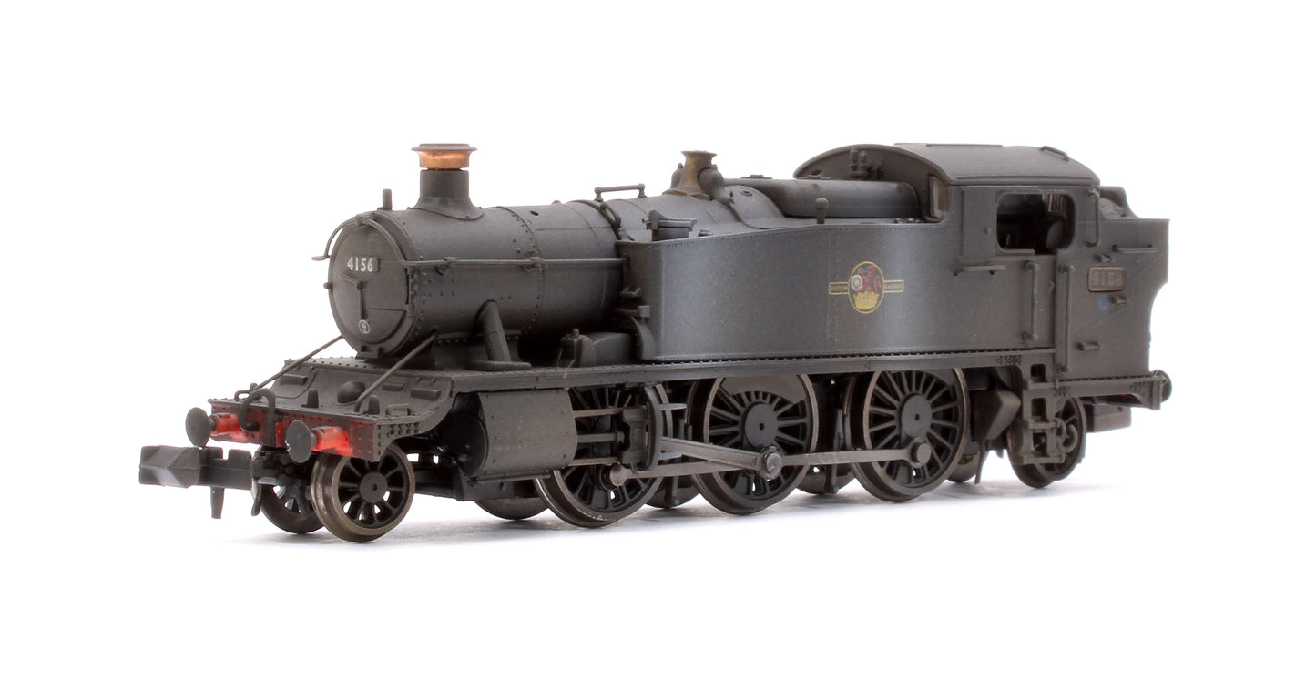 Custom Weathered Class 5101 Large Prairie British Railways BR Black (Late Crest) 2-6-2 Tank Locomotive No.4156