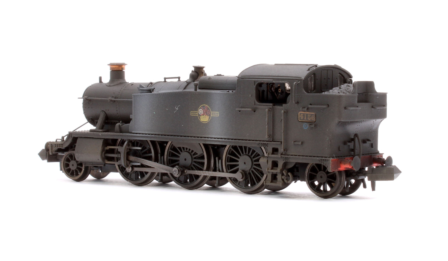 Custom Weathered Class 5101 Large Prairie British Railways BR Black (Late Crest) 2-6-2 Tank Locomotive No.4156