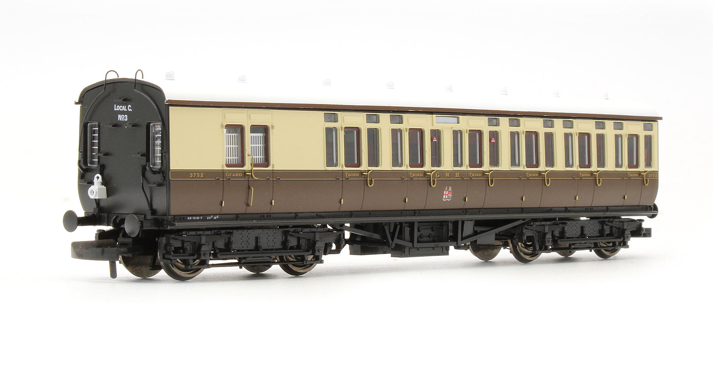 Pre-Owned GWR Toplight Mainline City Twin City Chocolate & Cream 3rd Brake 3752 Set 3