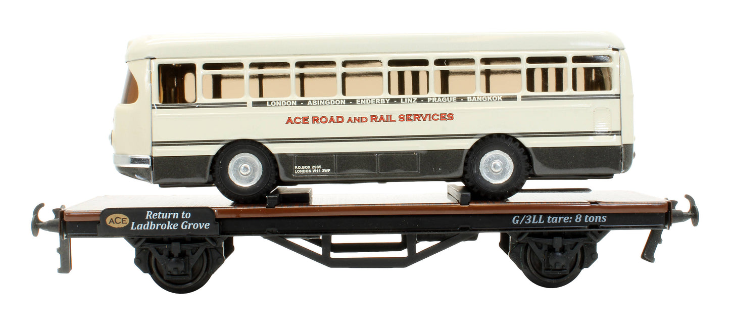 Pre-Owned Flat Wagon Low Loader with Single Decker Bus
