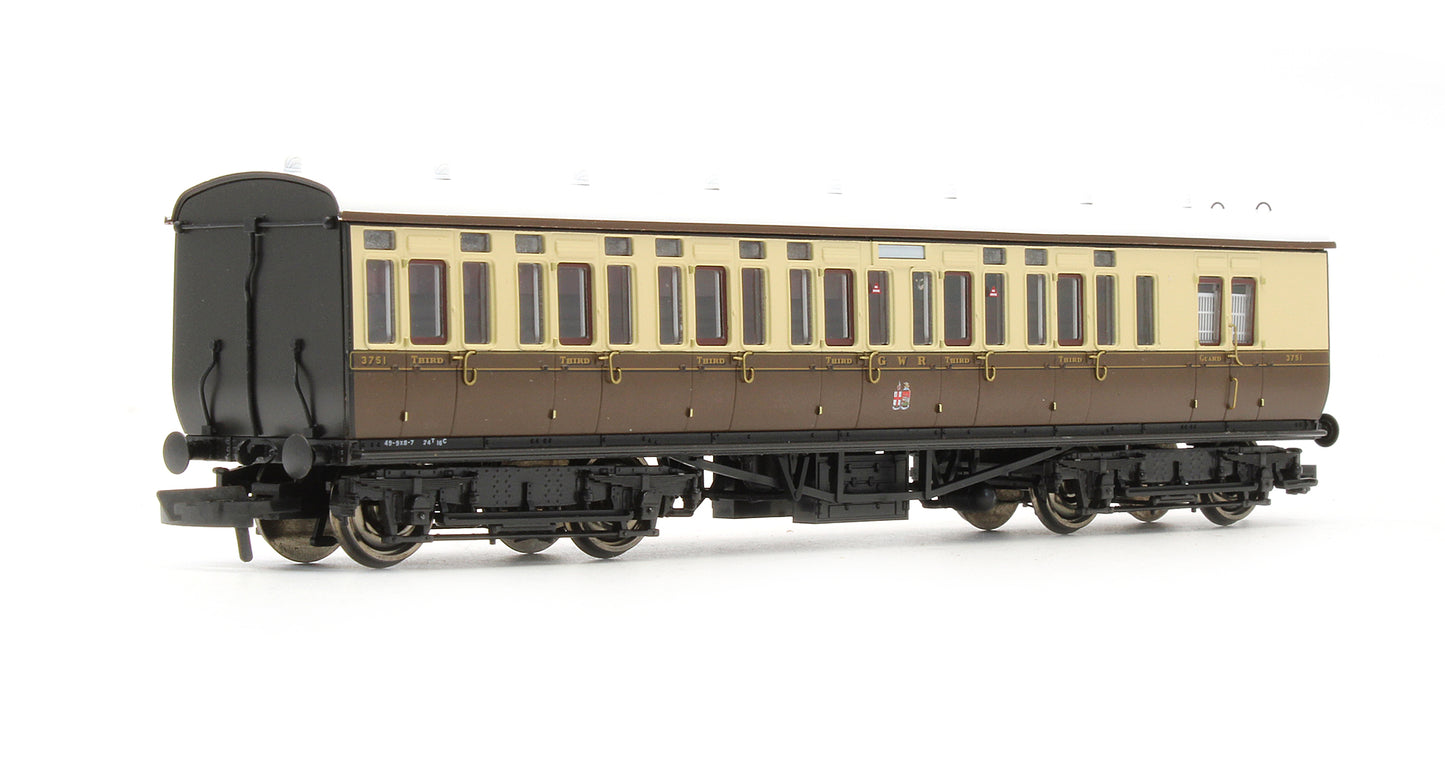Pre-Owned GWR Toplight Mainline City Twin City Chocolate & Cream 3rd Brake 3751 Set 3