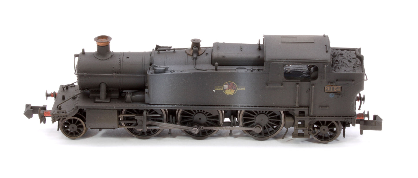 Custom Weathered Class 5101 Large Prairie British Railways BR Black (Late Crest) 2-6-2 Tank Locomotive No.4156